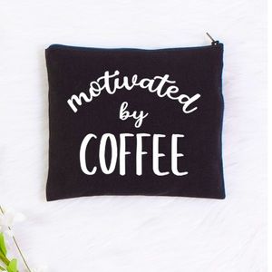 Motivated by Coffee Cosmetic Bag
